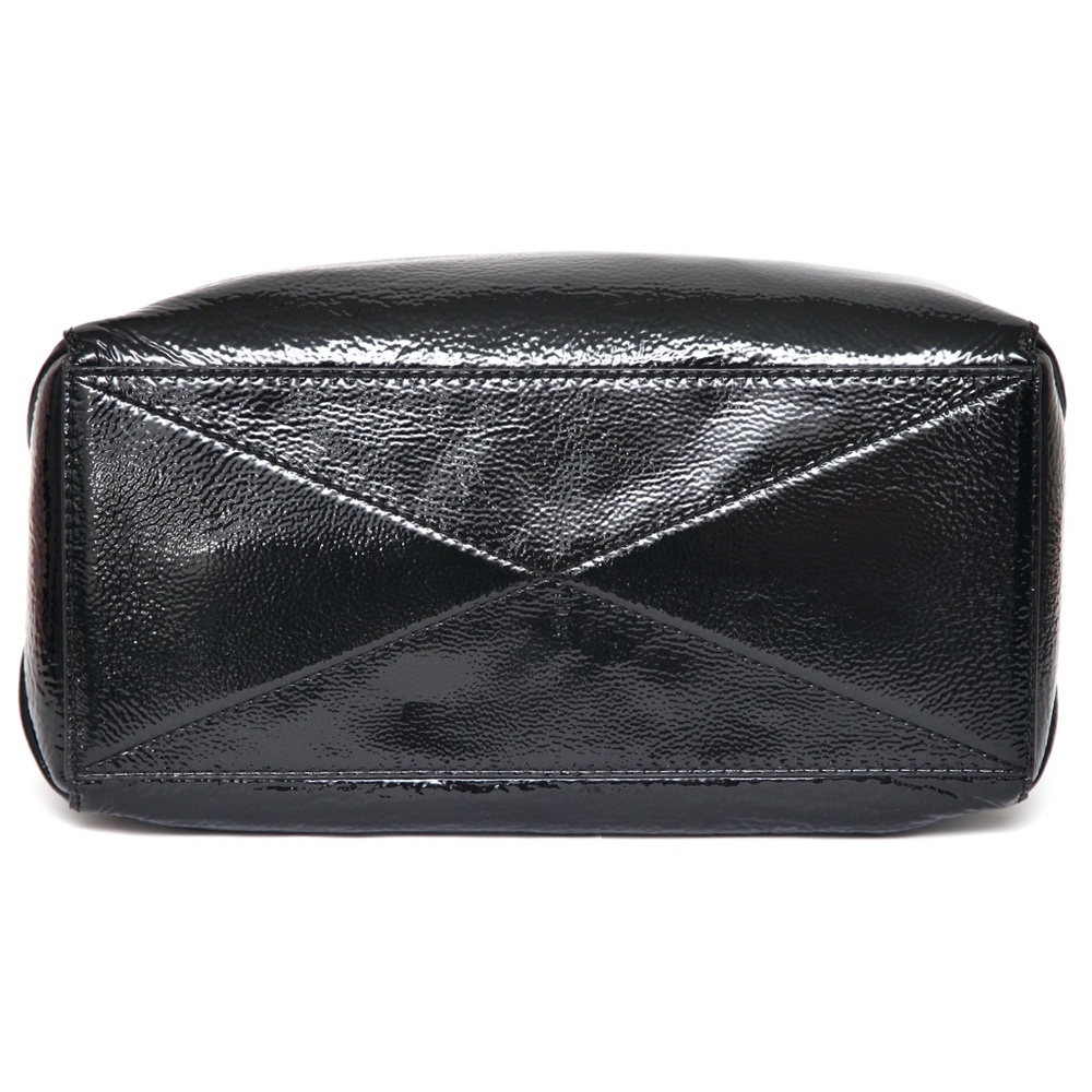 RAG & BONE Black Patent Leather Tote Bag Zipper Travel - Picture 8 of 11